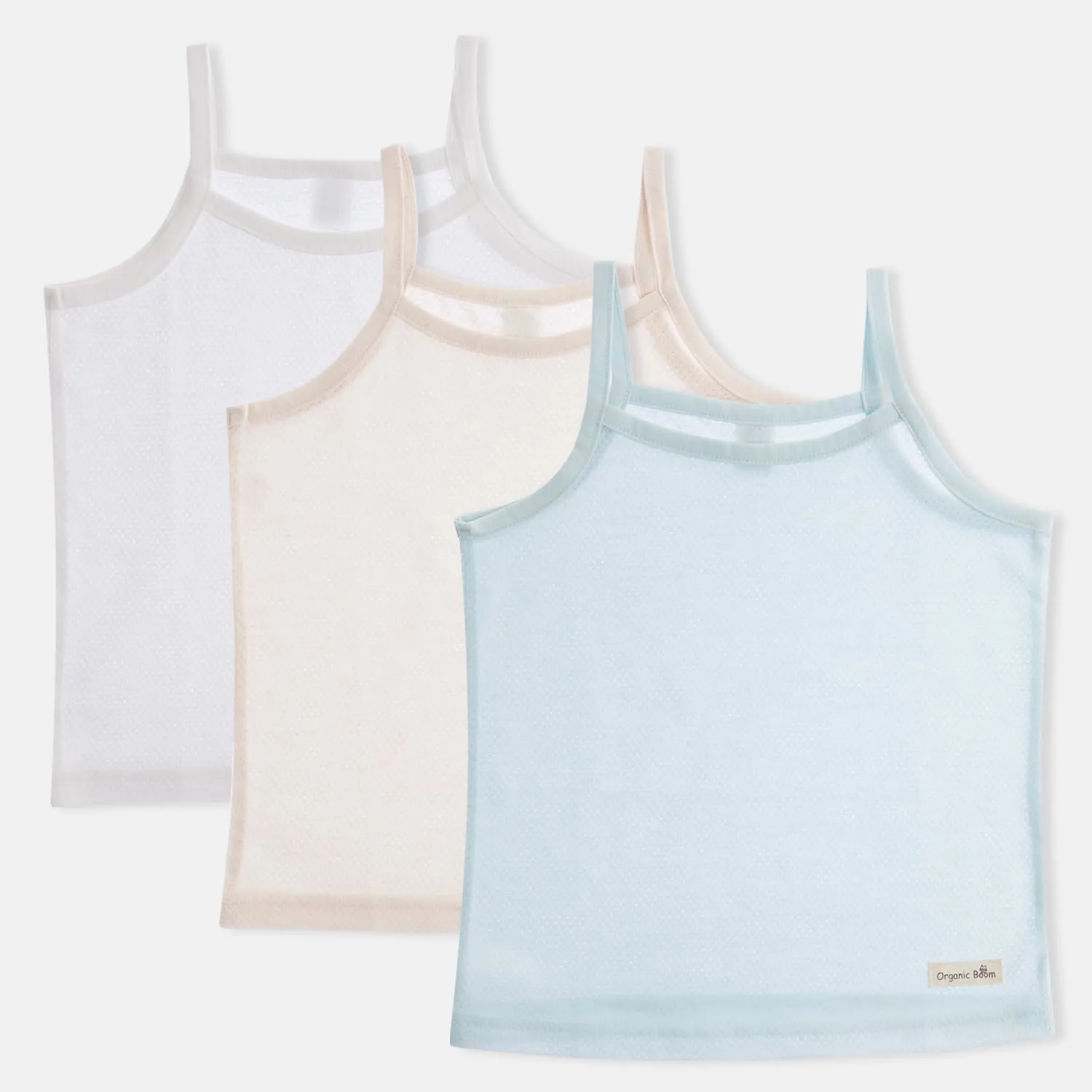 100% Certified Organic Cotton Breathable Tank Tops Lightweight Jacquard Super Soft Camisole Undershirts Toddler Boys Girls