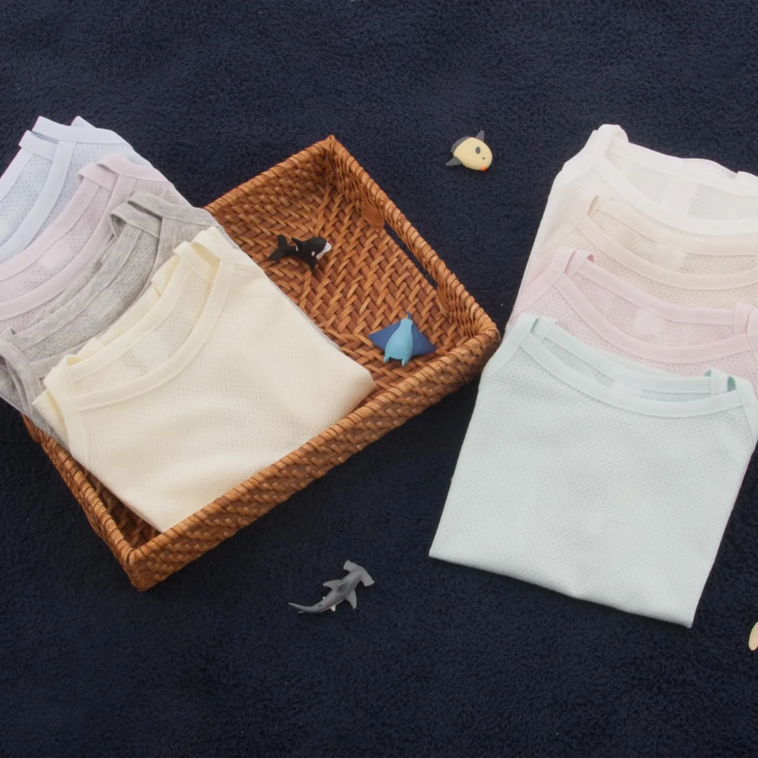100% Certified Organic Cotton Breathable Tank Tops Lightweight Jacquard Super Soft Camisole Undershirts Toddler Boys Girls