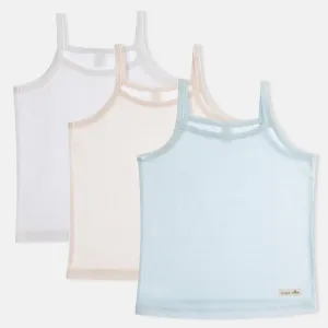 100% Certified Organic Cotton Breathable Tank Tops Lightweight Jacquard Super Soft Camisole Undershirts Toddler Boys Girls