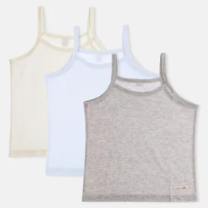 100% Certified Organic Cotton Breathable Tank Tops Lightweight Jacquard Super Soft Camisole Undershirts Toddler Boys Girls