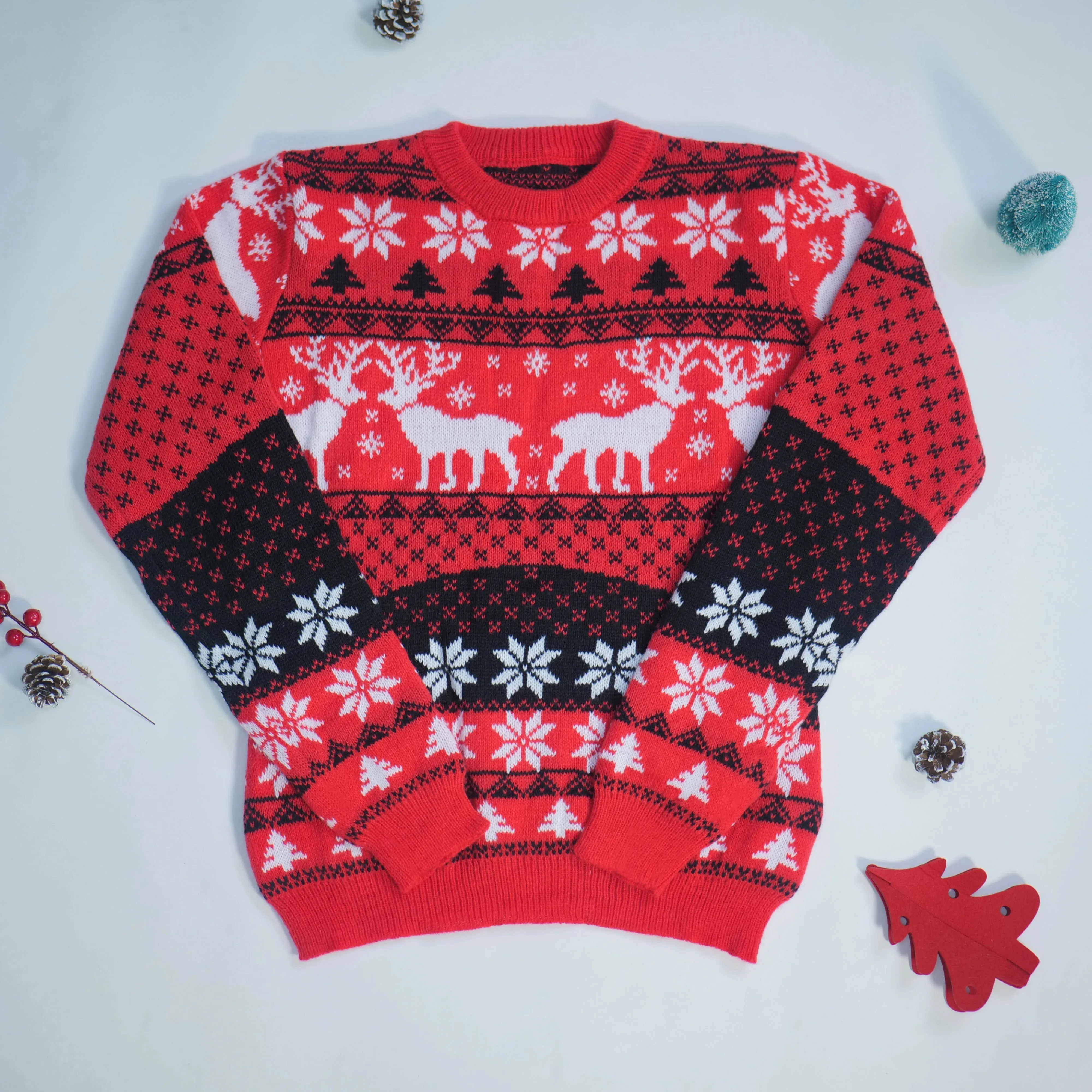 2024 New Women Men Kids Christmas Sweaters Casual Soft Jumpers Warm Thicken Matching Outfits Pullover Knitwear Xmas Family Look