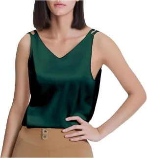 2025 Summer New V-Neck Plus Size Women's Camisole Tank Top, Versatile, Age-Defying & Chic,Causal Style Sizes (M - 4XL)