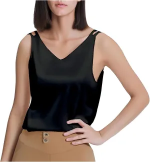 2025 Summer New V-Neck Plus Size Women's Camisole Tank Top, Versatile, Age-Defying & Chic,Causal Style Sizes (M - 4XL)