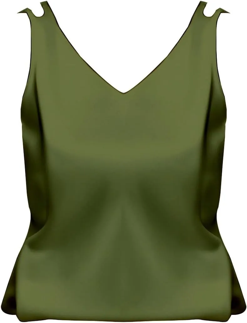 2025 Summer New V-Neck Plus Size Women's Camisole Tank Top, Versatile, Age-Defying & Chic,Causal Style Sizes (M - 4XL)