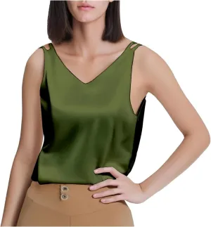 2025 Summer New V-Neck Plus Size Women's Camisole Tank Top, Versatile, Age-Defying & Chic,Causal Style Sizes (M - 4XL)
