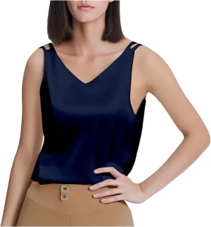 2025 Summer New V-Neck Plus Size Women's Camisole Tank Top, Versatile, Age-Defying & Chic,Causal Style Sizes (M - 4XL)