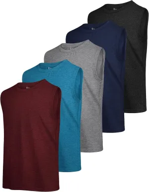 5 Pack Boys Tank Tops Dry-Fit Boys Undershirts Kids Athletic Tank Tops Shirts for Kids Youth