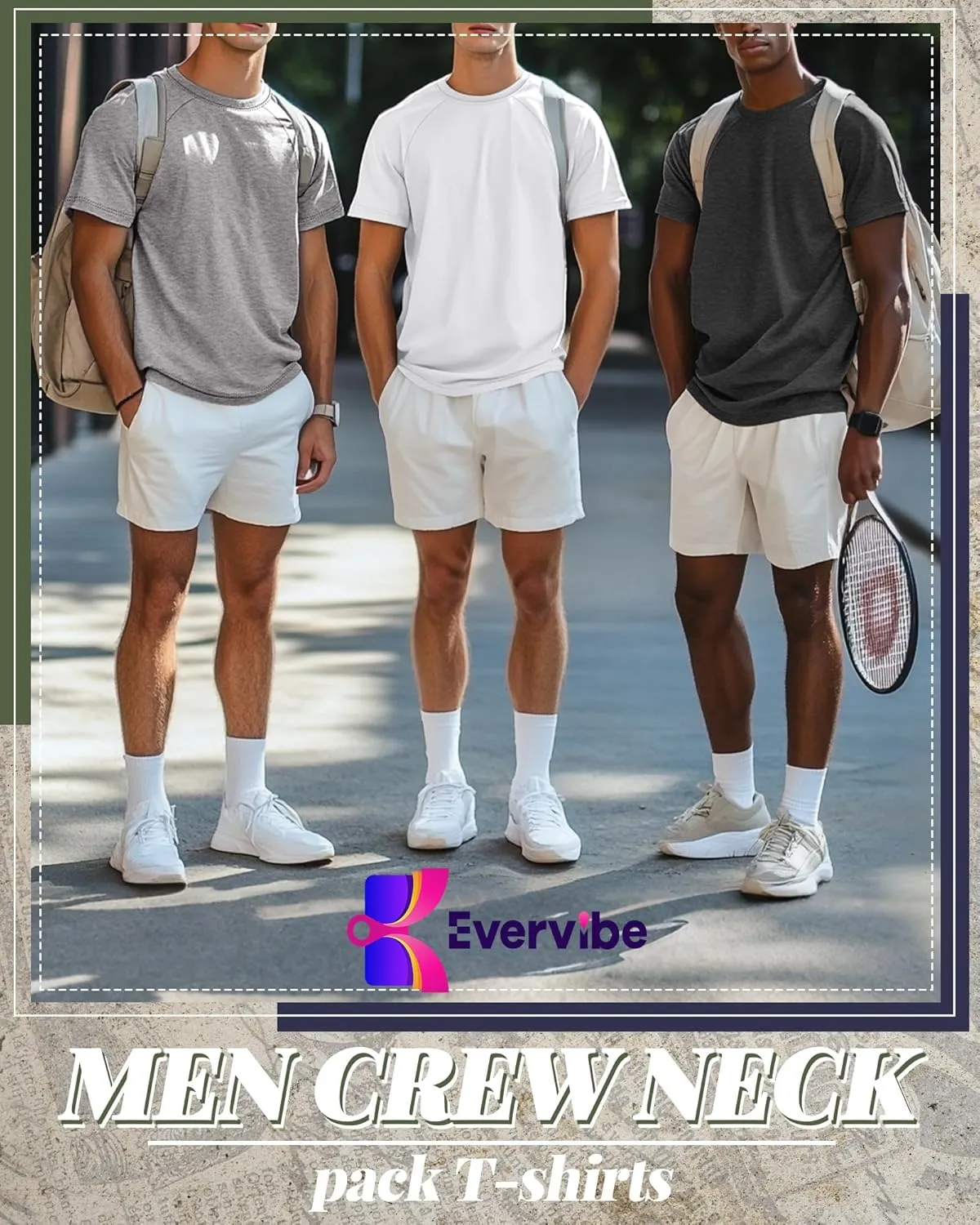 5 Pack Men's Big & Tall Cotton T-Shirts, Short Sleeve Crew Neck Shirts Moisture Wicking Classic Tees Bulk Multipack