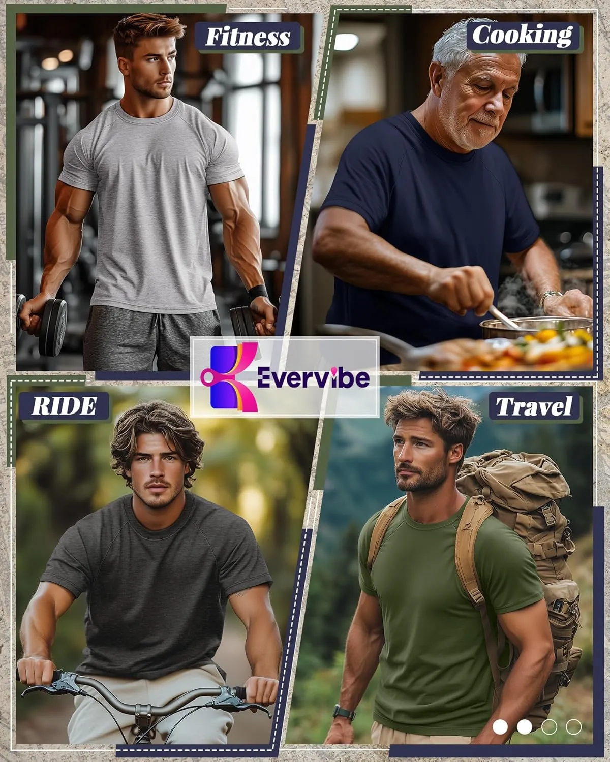 5 Pack Men's Big & Tall Cotton T-Shirts, Short Sleeve Crew Neck Shirts Moisture Wicking Classic Tees Bulk Multipack