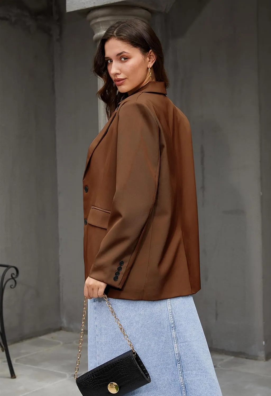 Anienaya Women's Oversized Blazers Suit Jackets Loose Casual Lapel Open Front Lightweight Work Office Blazers with 2 Pockets