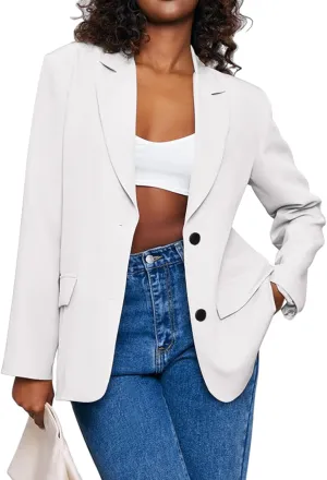 Anienaya Women's Oversized Blazers Suit Jackets Loose Casual Lapel Open Front Lightweight Work Office Blazers with 2 Pockets
