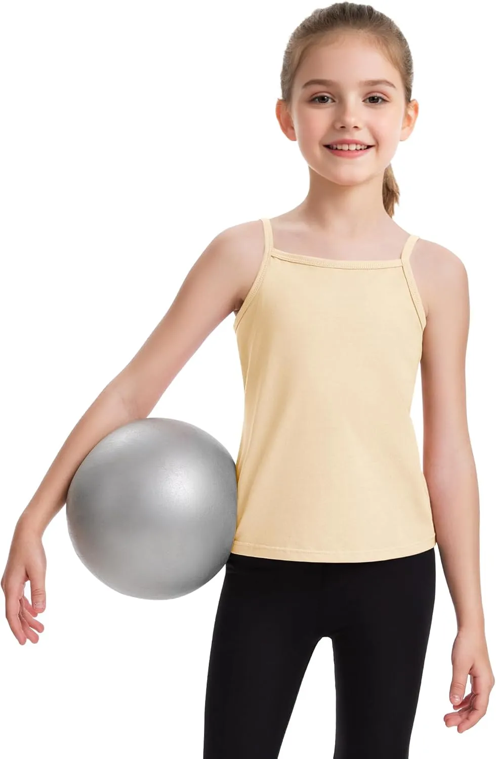 Auranso Girls Undershirts Toddler Cami Camisole Adjustable Straps Sleeveless Cotton Tank Tops for Girls