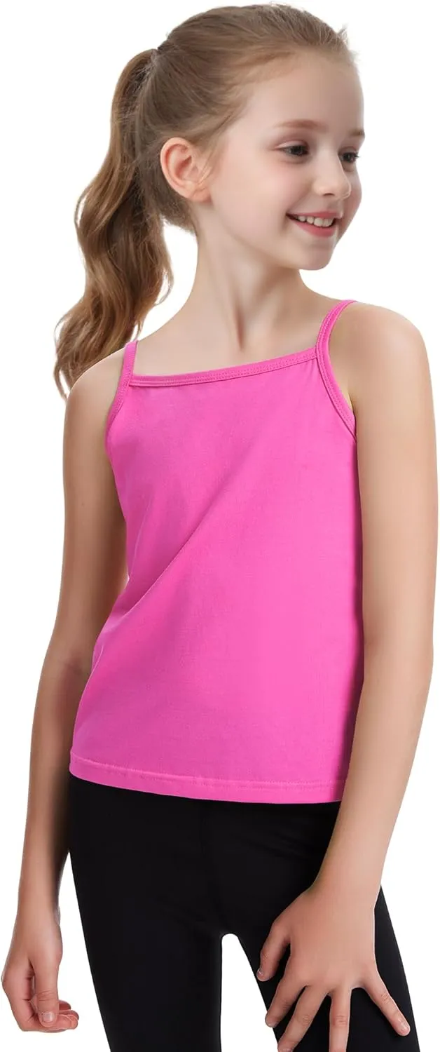 Auranso Girls Undershirts Toddler Cami Camisole Adjustable Straps Sleeveless Cotton Tank Tops for Girls