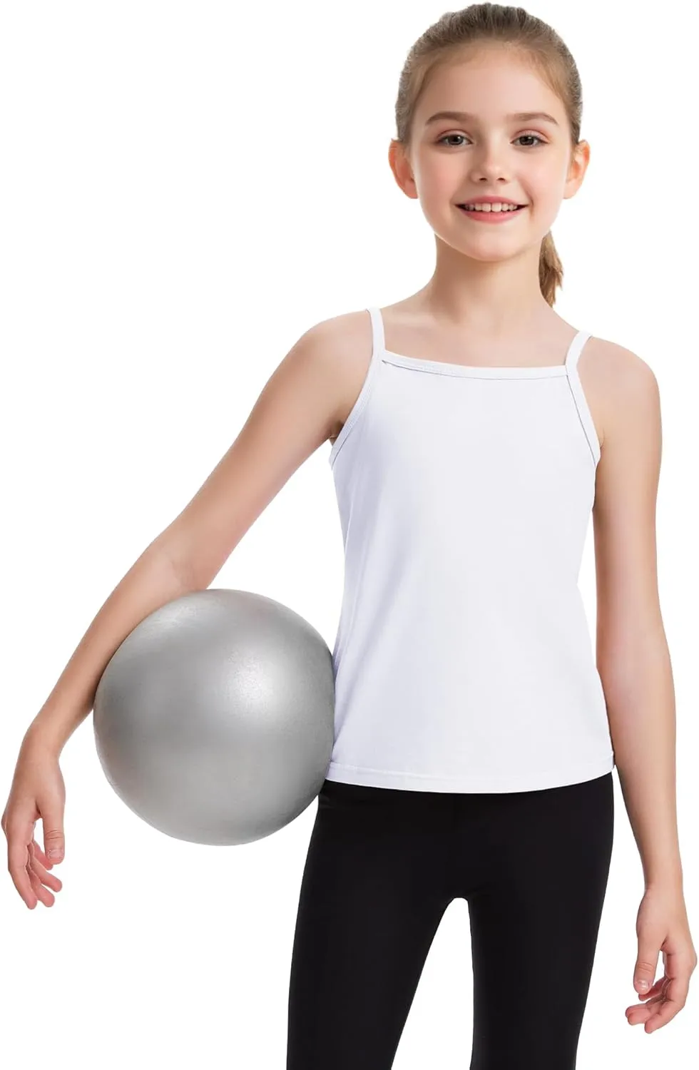 Auranso Girls Undershirts Toddler Cami Camisole Adjustable Straps Sleeveless Cotton Tank Tops for Girls