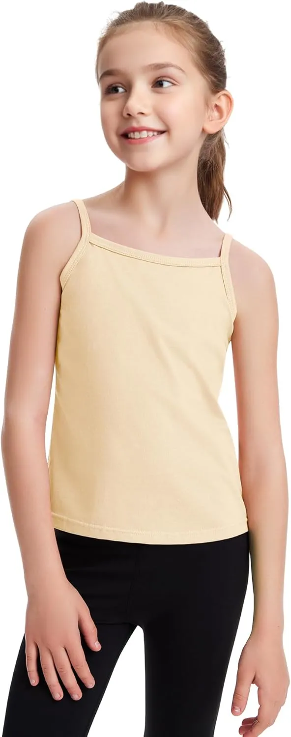 Auranso Girls Undershirts Toddler Cami Camisole Adjustable Straps Sleeveless Cotton Tank Tops for Girls
