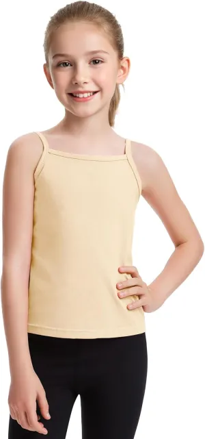 Auranso Girls Undershirts Toddler Cami Camisole Adjustable Straps Sleeveless Cotton Tank Tops for Girls