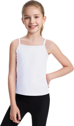 Auranso Girls Undershirts Toddler Cami Camisole Adjustable Straps Sleeveless Cotton Tank Tops for Girls
