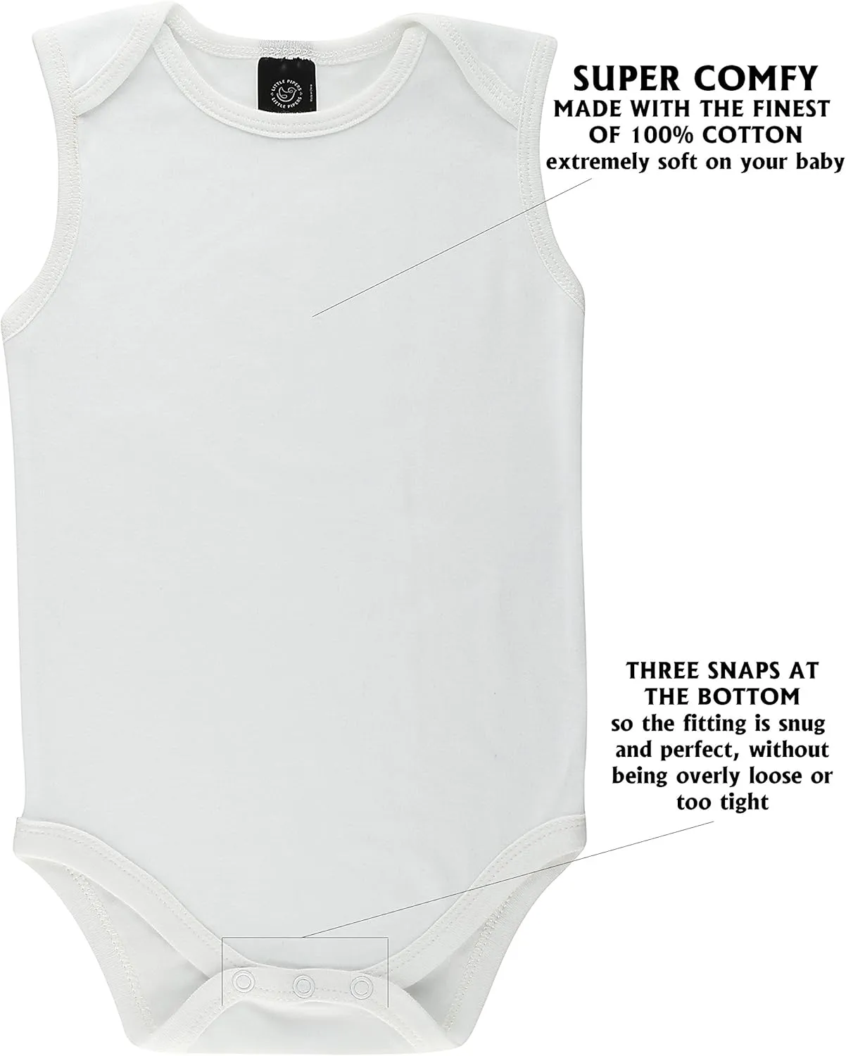 Baby Soft Natural Cotton White Undershirts Bodysuits