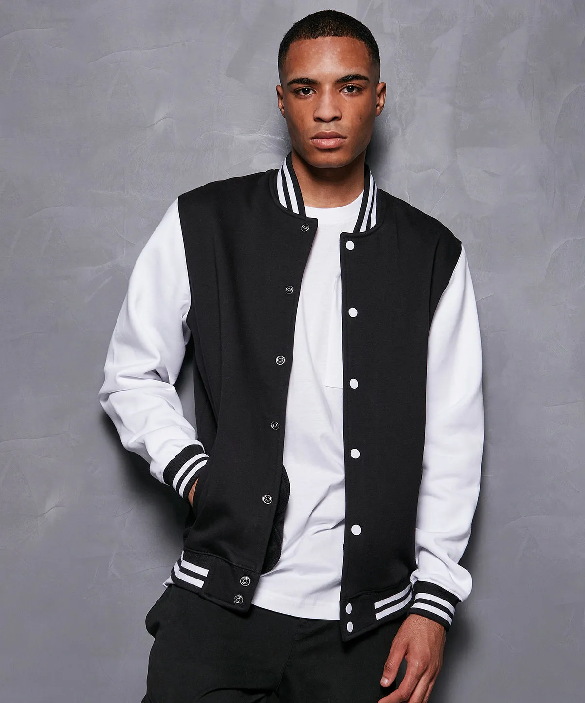Basic college jacket | Navy/White