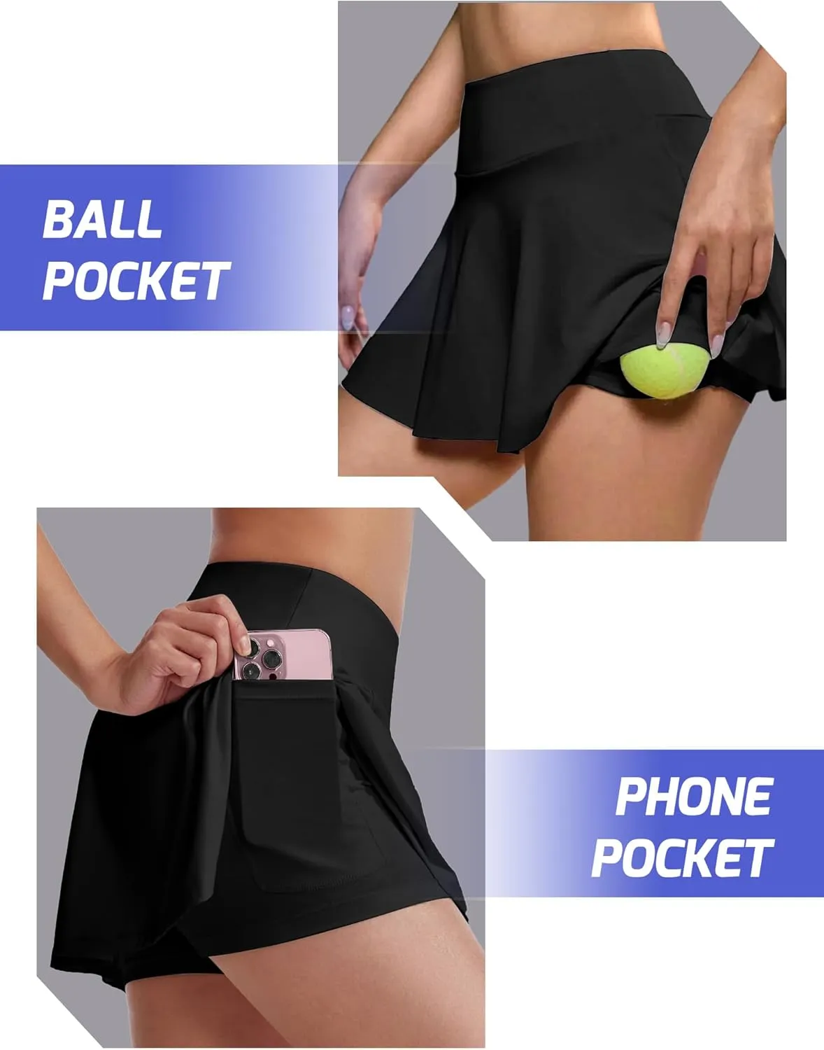 Buauty Women's Tennis Skirt Shorts Pleated High Waisted Golf Skorts with Pockets Workout Athletic Casual Outfit Clothes