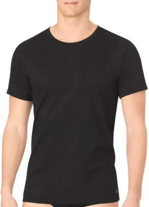 Calvin Klein Men's Undershirts Cotton Classics 3 Pack Crew Neck Tshirts,Black,Large