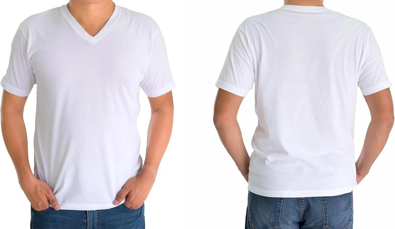Classic Men's White Short Sleeve Undershirts V Neck T Shirt - Multi & Bulk Wholesale Packs
