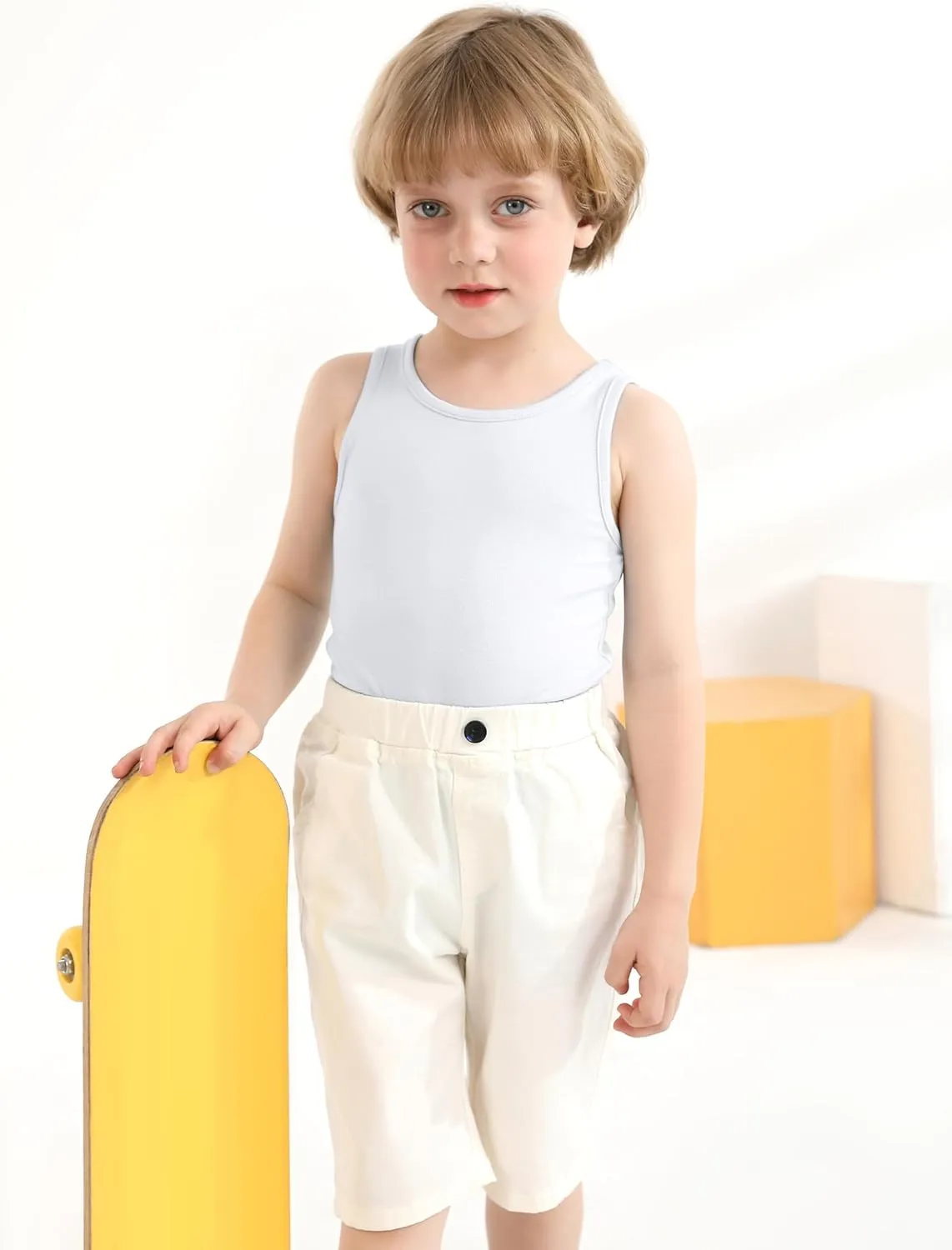 Cooraby 6 Pack Toddler Tank Top Kids Undershirts Soft Undershirt for Boys and Girls