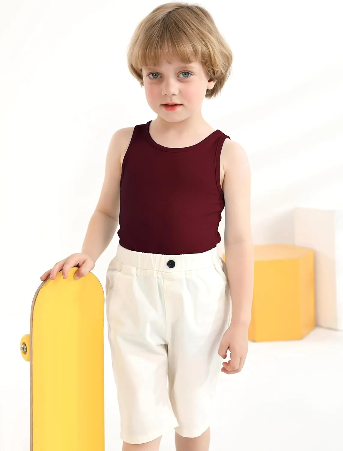 Cooraby 6 Pack Toddler Tank Top Kids Undershirts Soft Undershirt for Boys and Girls