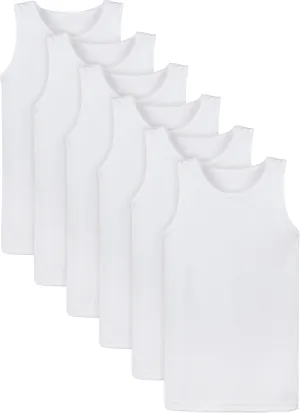 Cooraby 6 Pack Toddler Tank Top Kids Undershirts Soft Undershirt for Boys and Girls
