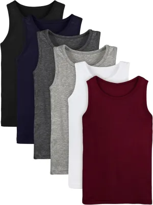 Cooraby 6 Pack Toddler Tank Top Kids Undershirts Soft Undershirt for Boys and Girls
