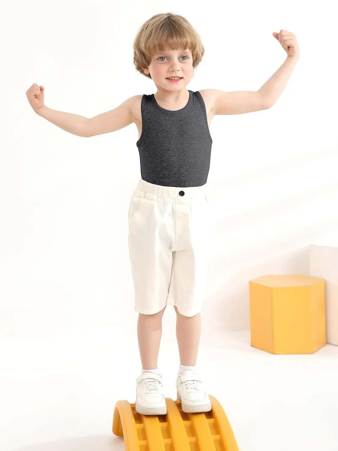 Cooraby 6 Pack Toddler Tank Top Kids Undershirts Soft Undershirt for Boys and Girls