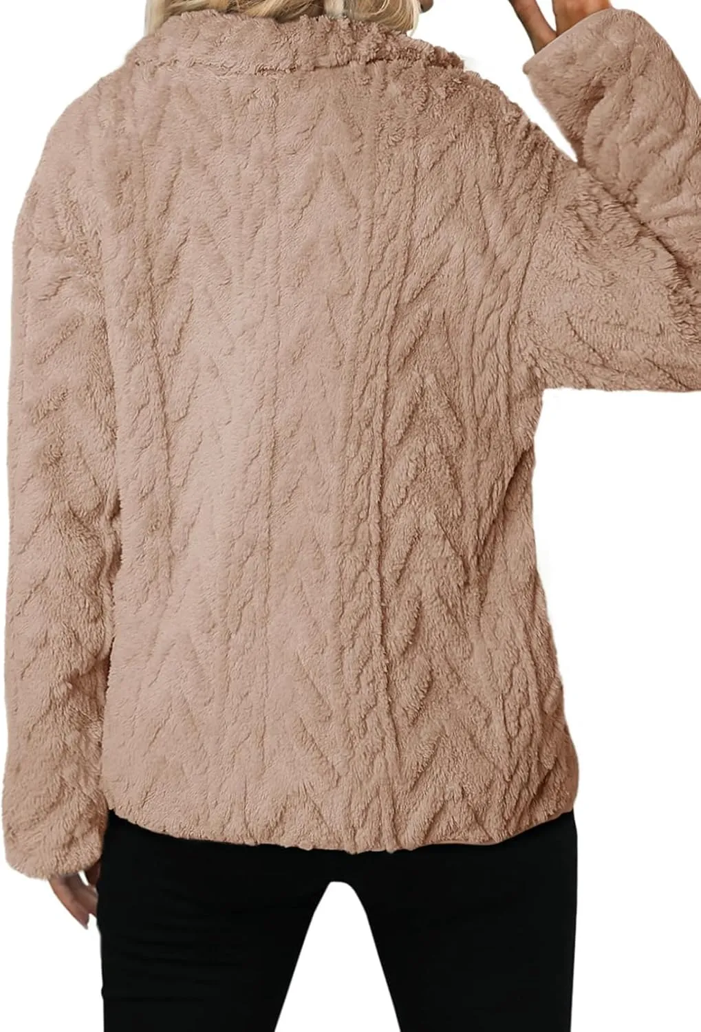 Dokotoo Winter Fleece Jacket for Women Oversized Zipper Up 2024 Stand Collar with Pockets Baggy Coats