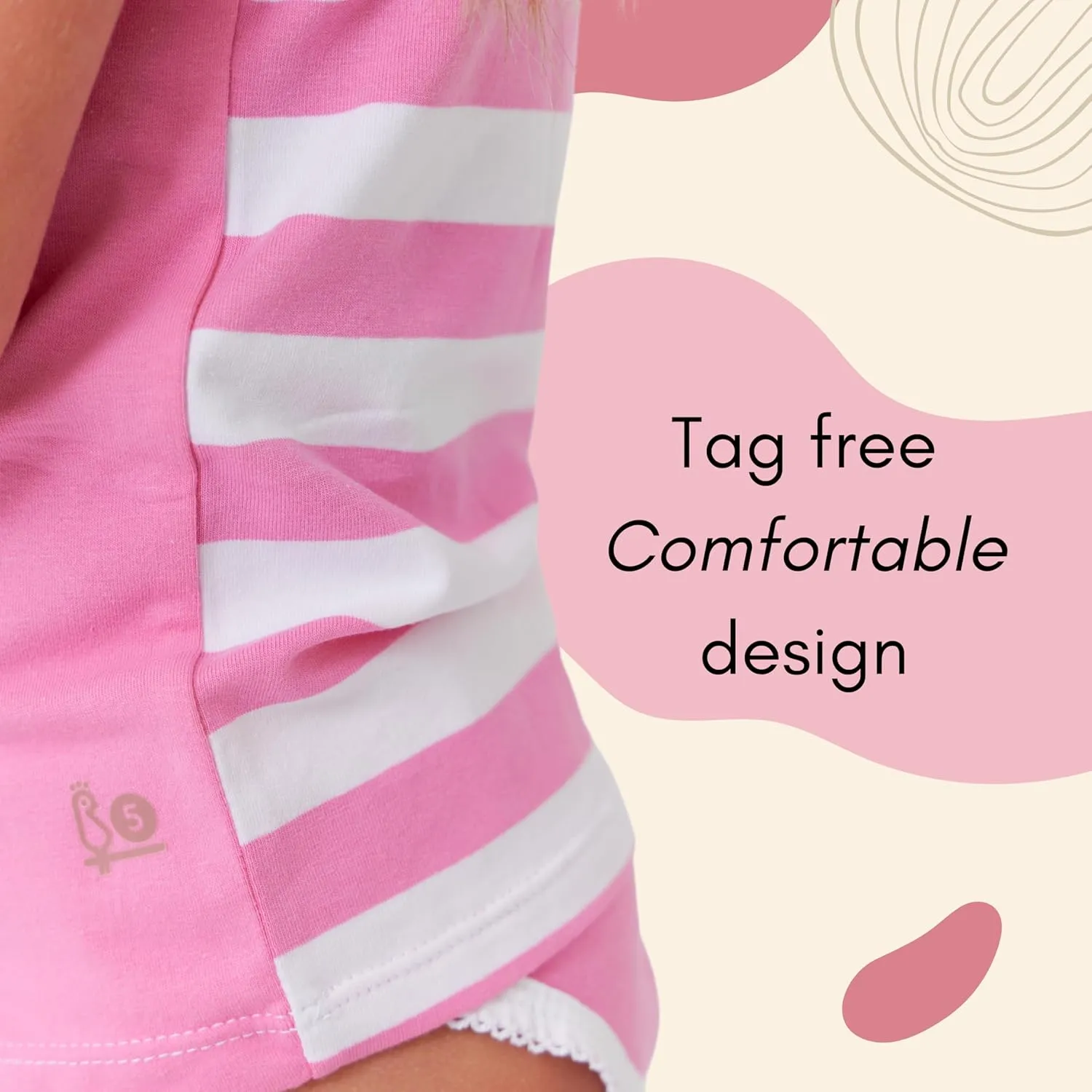Feathers Girls Pink Butterfly Print Tagless Cami Super Soft Undershirts (3/Pack)