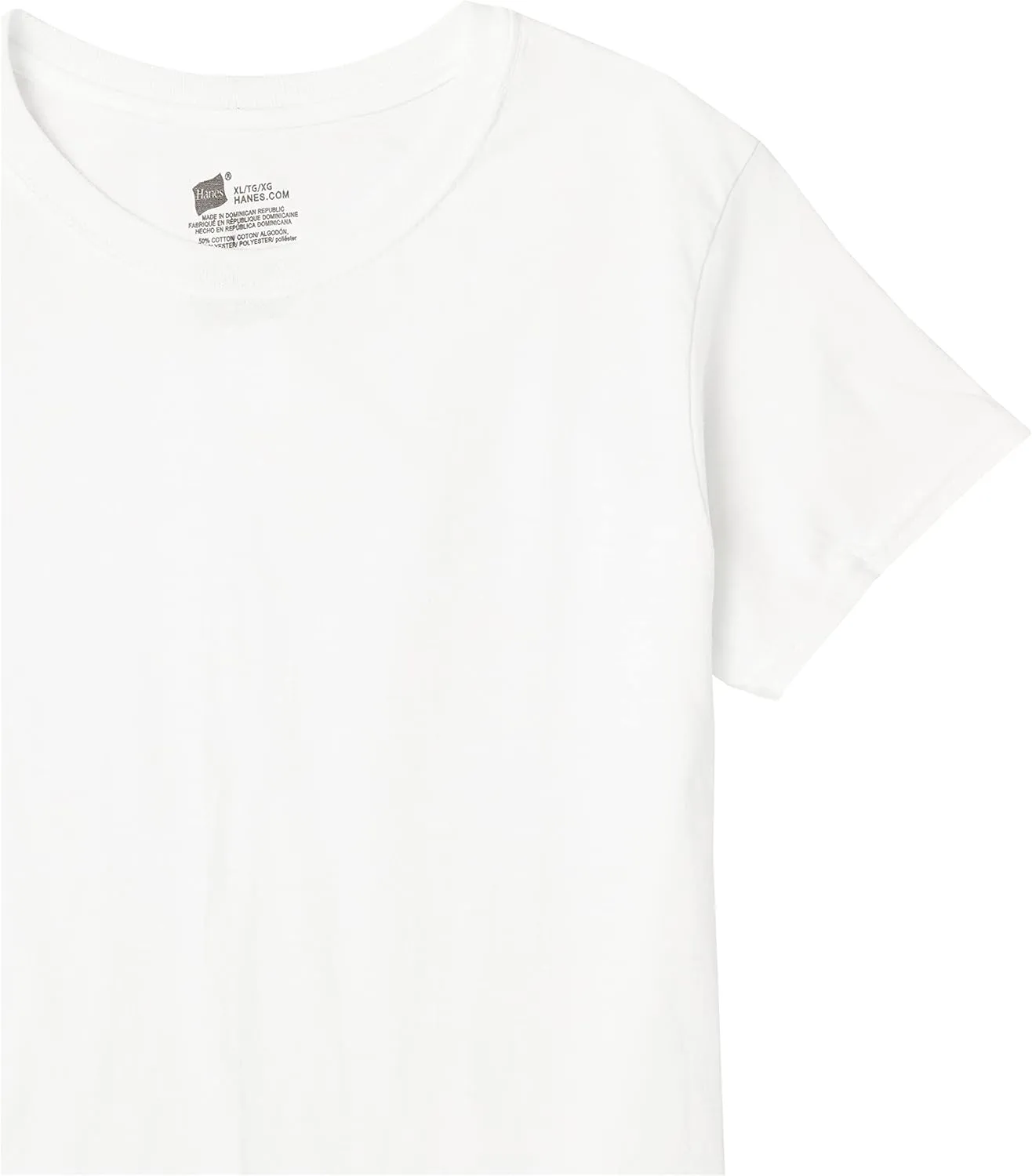 Hanes Boys' Undershirt, EcoSmart Short Sleeve Crew Shirts, Multiple Packs Available