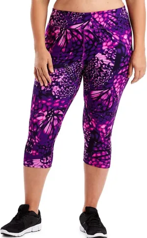 Hanes Comfortblend Women's Plus Size Active Stretch Capri, Wingspan Plum Dream, 3X