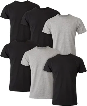Hanes Men's Ultimate Soft and Breathable Crewneck Undershirts, 6 Pack Black L