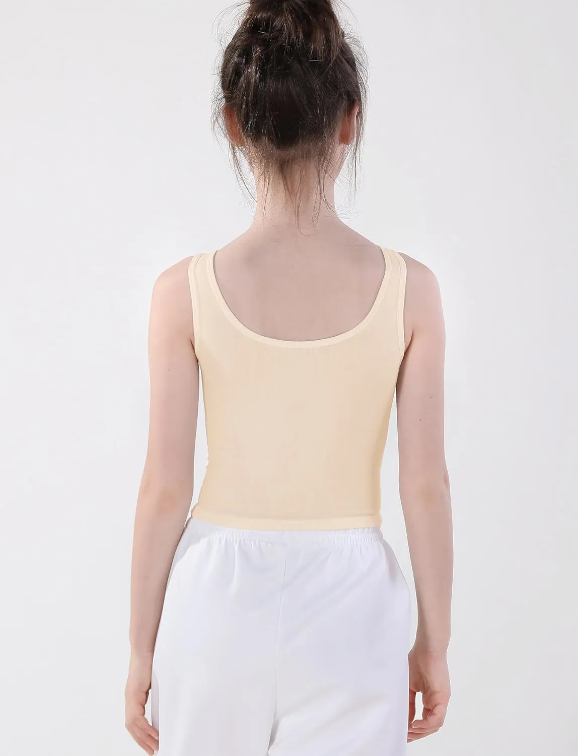 Happy Cherry Training Bras for Girls with Lightly Pads Teen Cotton Camisoles Undershirts Kids Crop Tank Tops Size 7-12 Years