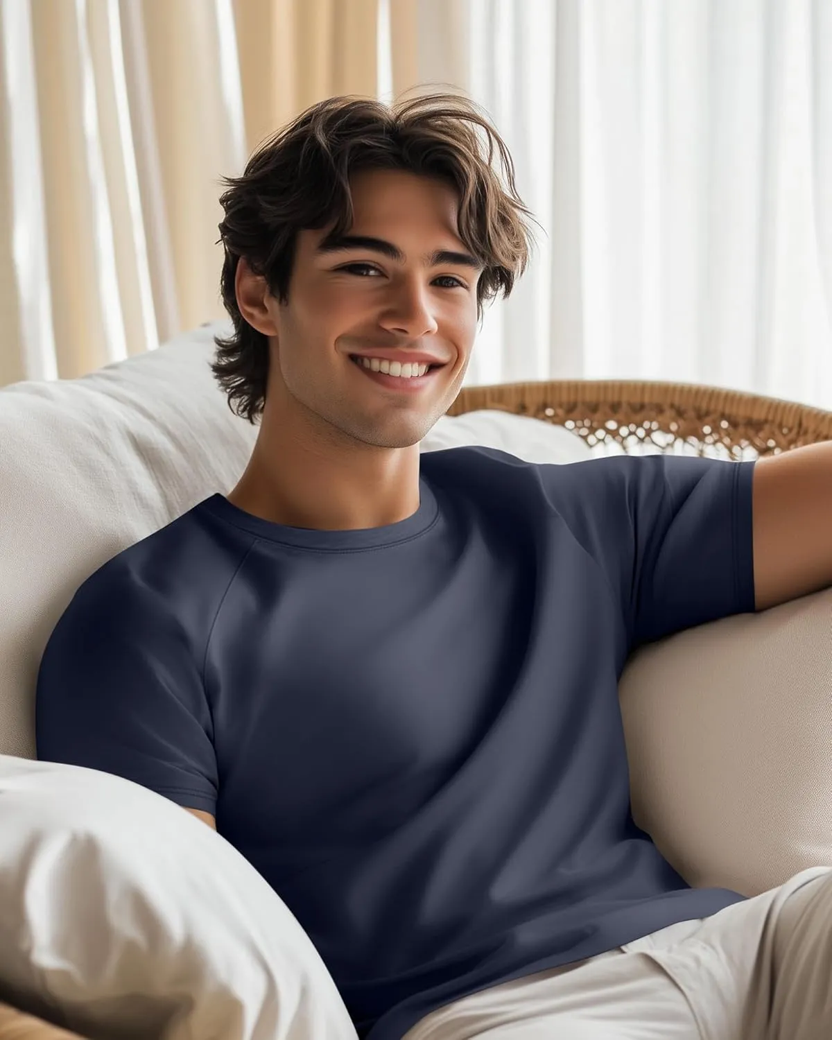 Huukeay 3 Pack Men's Big & Tall Short Sleeve Shirts, Cotton Plus Size Crew Neck Tees Basic Moisture Wicking Summer Solid Tops