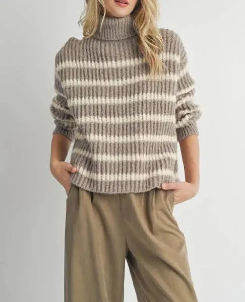 Kaia Turtleneck Striped Sweater