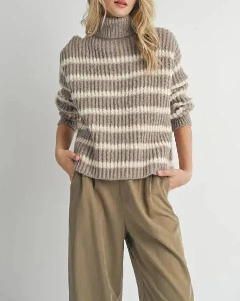 Kaia Turtleneck Striped Sweater