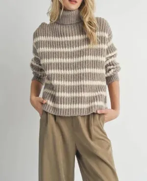 Kaia Turtleneck Striped Sweater