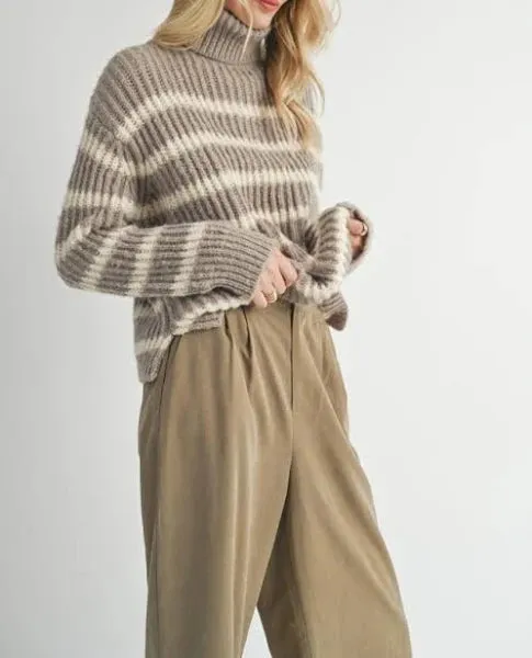 Kaia Turtleneck Striped Sweater