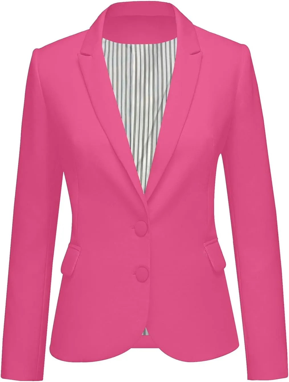 luvamia Women's Long Sleeve Formal Notch Lapel Button Down Blazer Pockets Jacket
