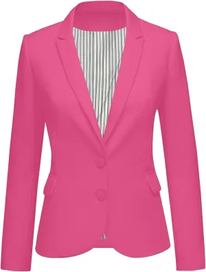 luvamia Women's Long Sleeve Formal Notch Lapel Button Down Blazer Pockets Jacket