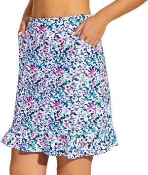 M MOTEEPI Womens 20" Skort Knee Length Ruffle Golf Skirts for Women with Pockets Shorts Dressy Casual Summer
