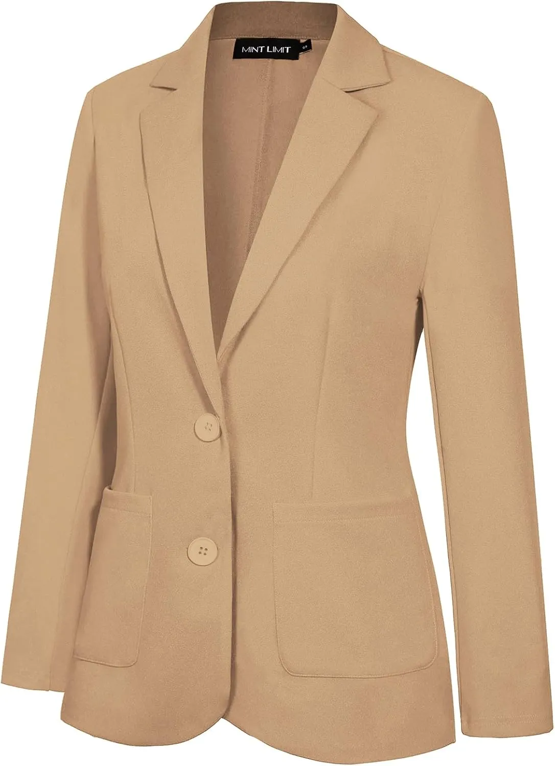 MINTLIMIT Womens Casual Long Sleeve Blazer Button Front Notch Lapel Work Office Business Blazers Jackets with Pockets