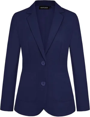 MINTLIMIT Women's Long Sleeve Blazer for Work Casual Lapel 2-Button Open Front Jacket Bussiness Blazers with Pockets