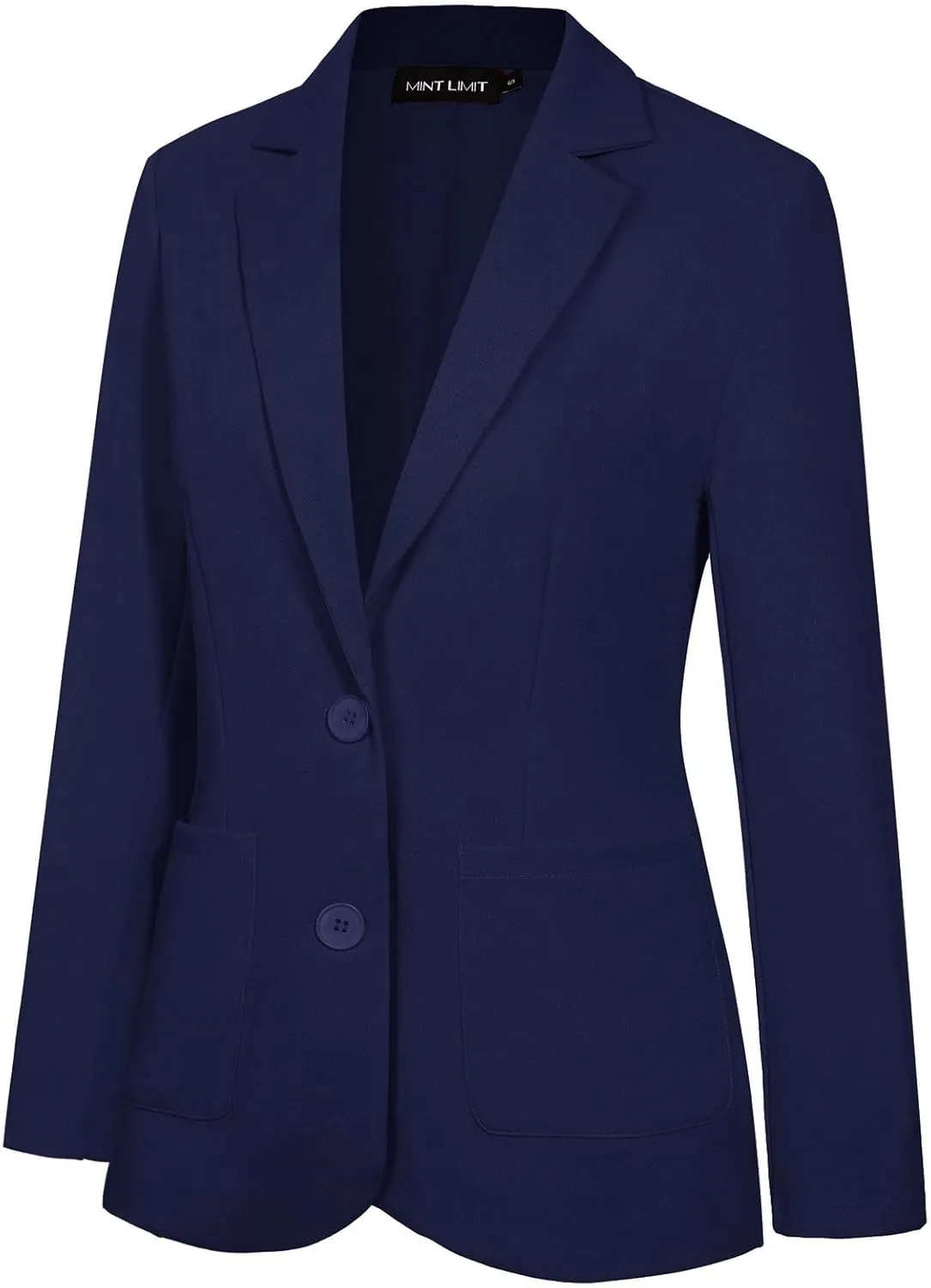 MINTLIMIT Women's Long Sleeve Blazer for Work Casual Lapel 2-Button Open Front Jacket Bussiness Blazers with Pockets