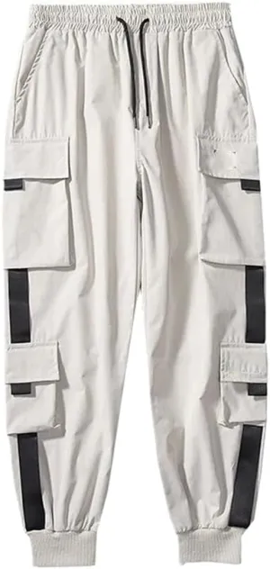 Multi Pockets Cargo Pants Women Harem Pants Elastic Waist Sweatpants Thin Casual Trousers