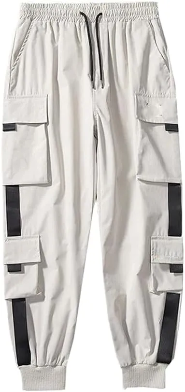Multi Pockets Cargo Pants Women Harem Pants Elastic Waist Sweatpants Thin Casual Trousers